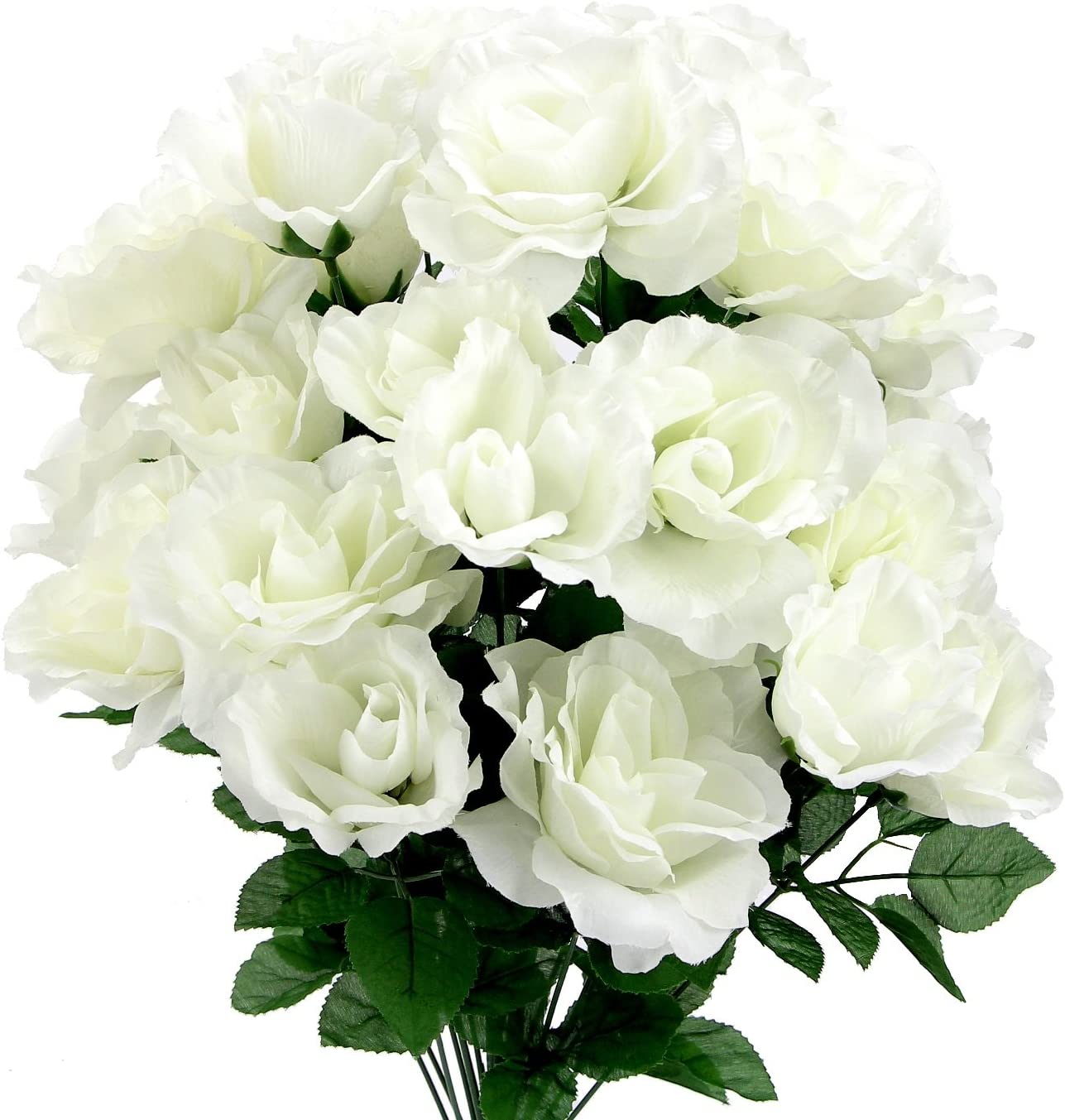 24 Stem Artificial flowers Roses Bloom Bush Spring