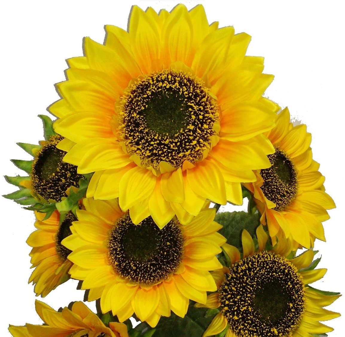 2 pcs 7 Stems Artificial Blooms Sunflower Bush Flower