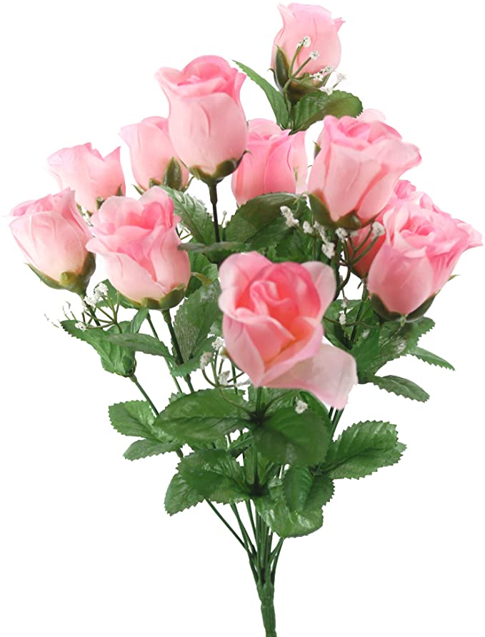 14 Stems Artificial Flower Rosebuds Patriotic Spring