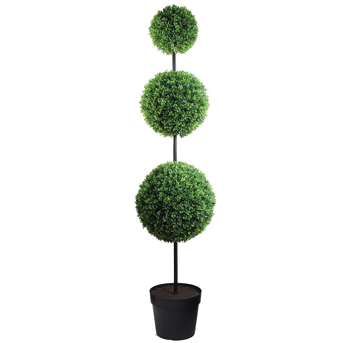 66" Tall Artificial Boxwood Triple Ball Shaped Topiary Tree, GTR7677-GREEN