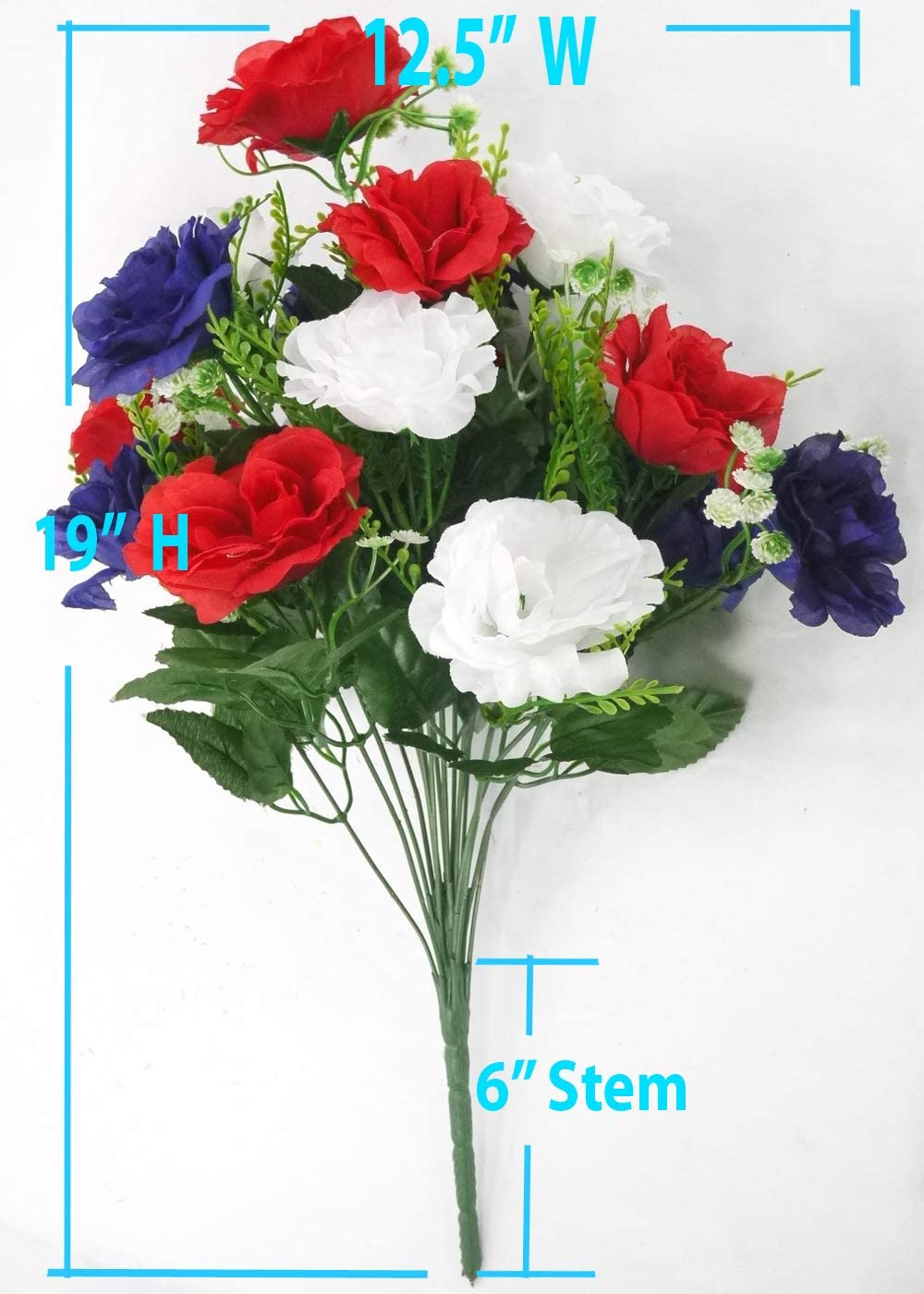 18 Stem Artificial flowers Roses Bush Spring