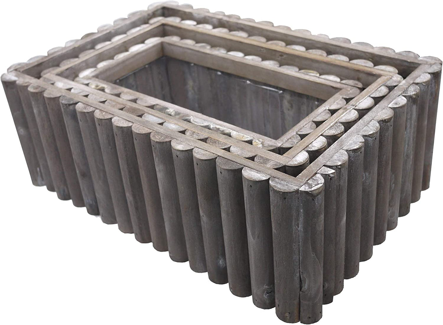 Set of 3 Rectangle Decorative Wooden Planter Wood Indoor Garden for Plants