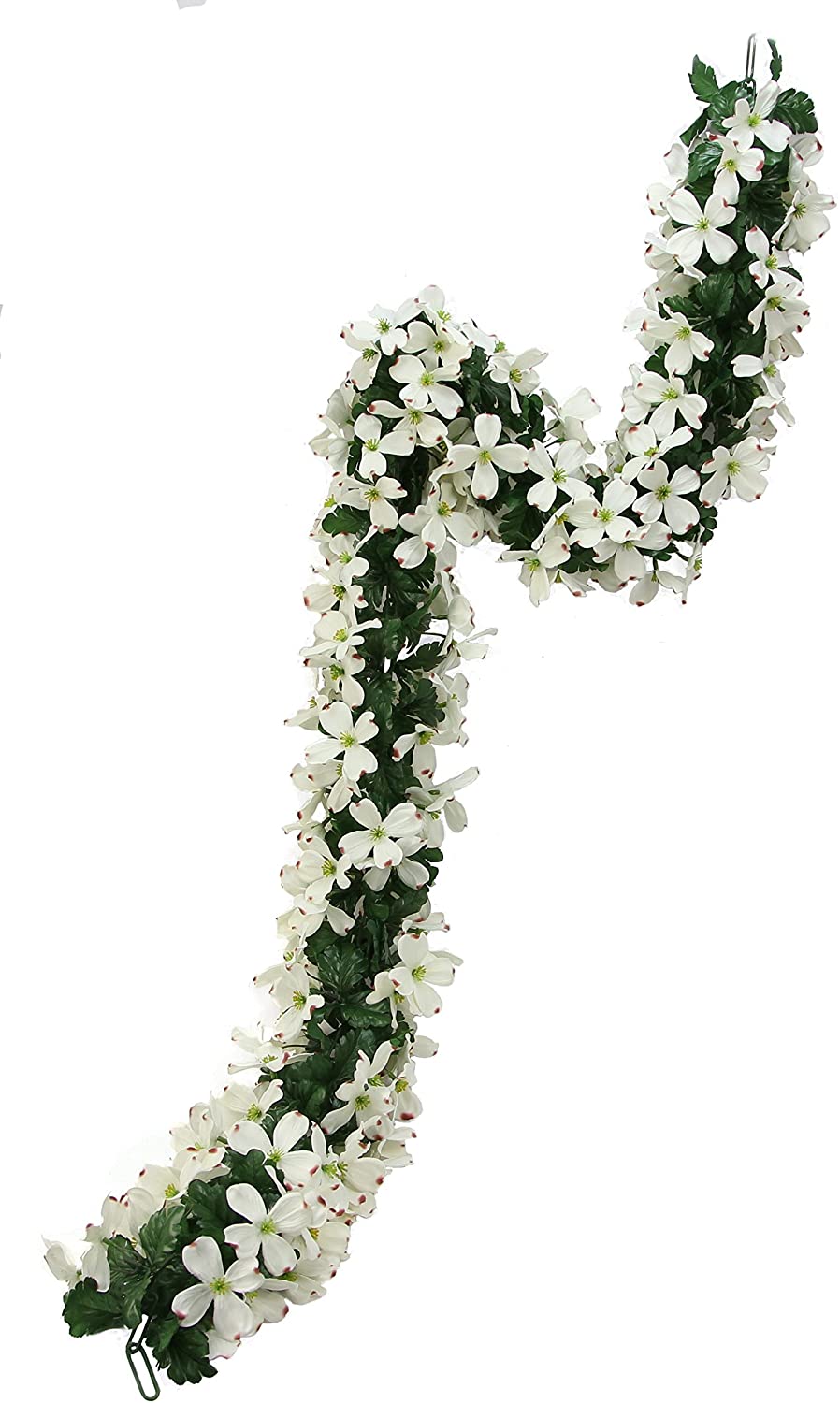 GFW7052-CREAM Artificial L Dogwood Garland with Blooms Flowers67" LCream