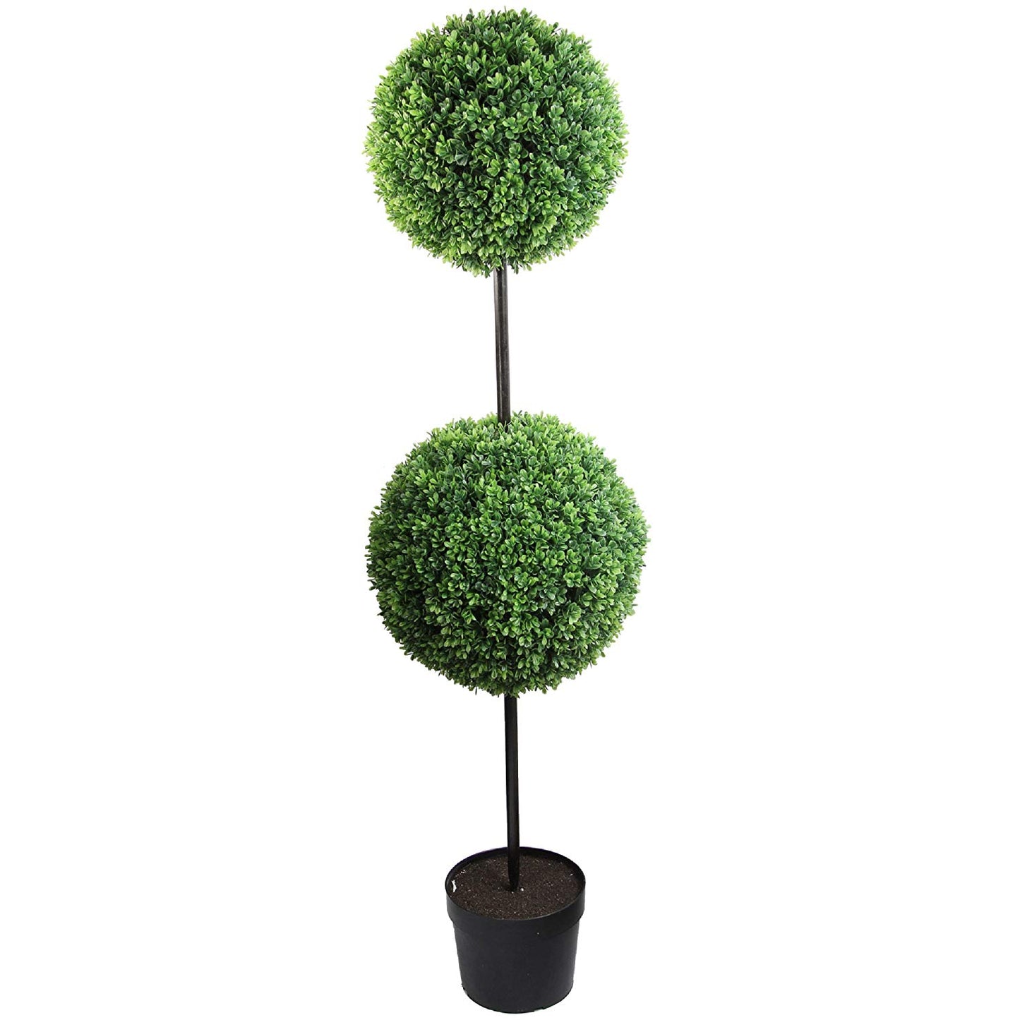 58" Tall Artificial Boxwood Double Ball Shaped Topiary Tree, GTR7678-GREEN