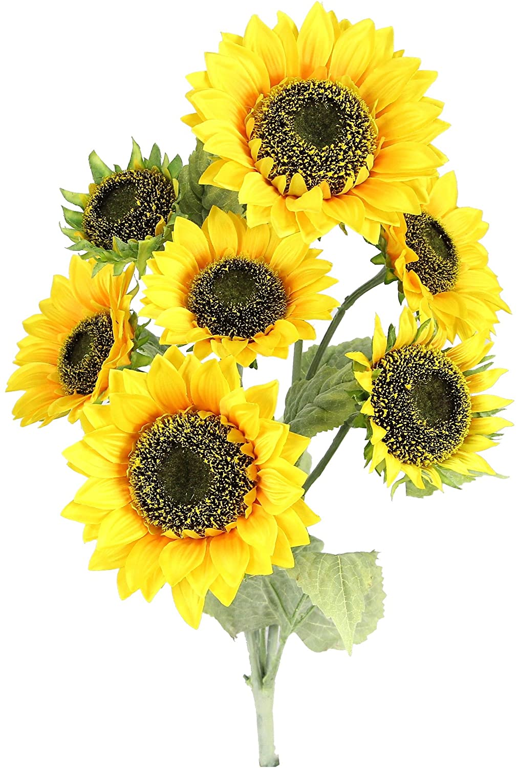2 pcs 7 Stems Artificial Blooms Sunflower Bush Flower