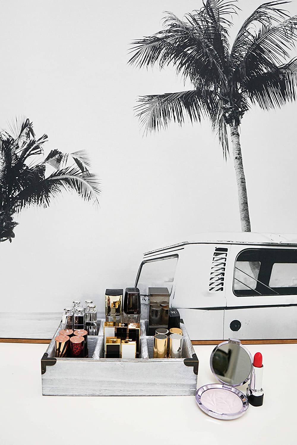 6 Compartment Succulent Wooden Planter Pot Organizer Storage