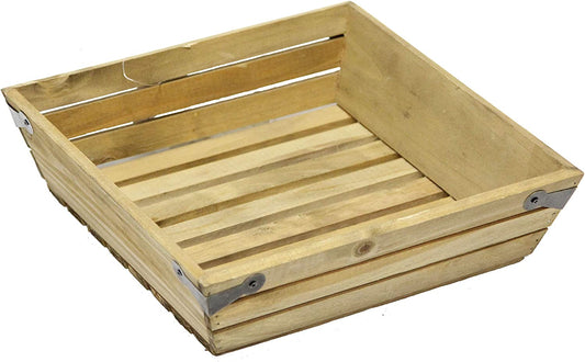Small Shallow Square Manufactured Wood Crate ABN5E017-NTRL
