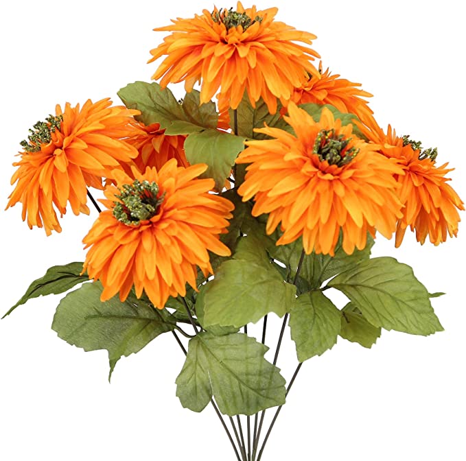 7 Stems Artificial Mum Flowers Bush