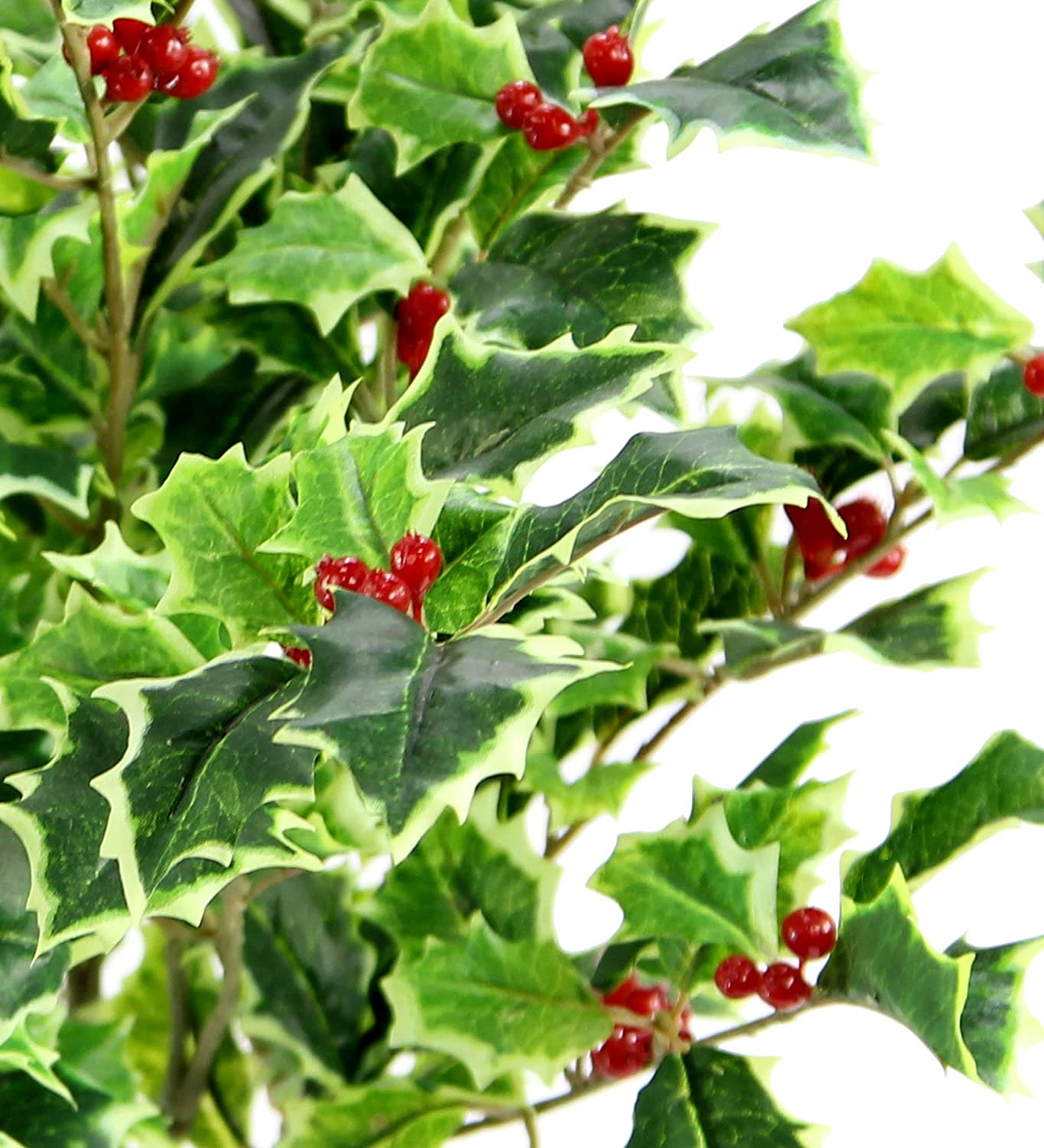 Artificial Holly Leaves Berries Christmas Bush For Christmas decorations Home Décor