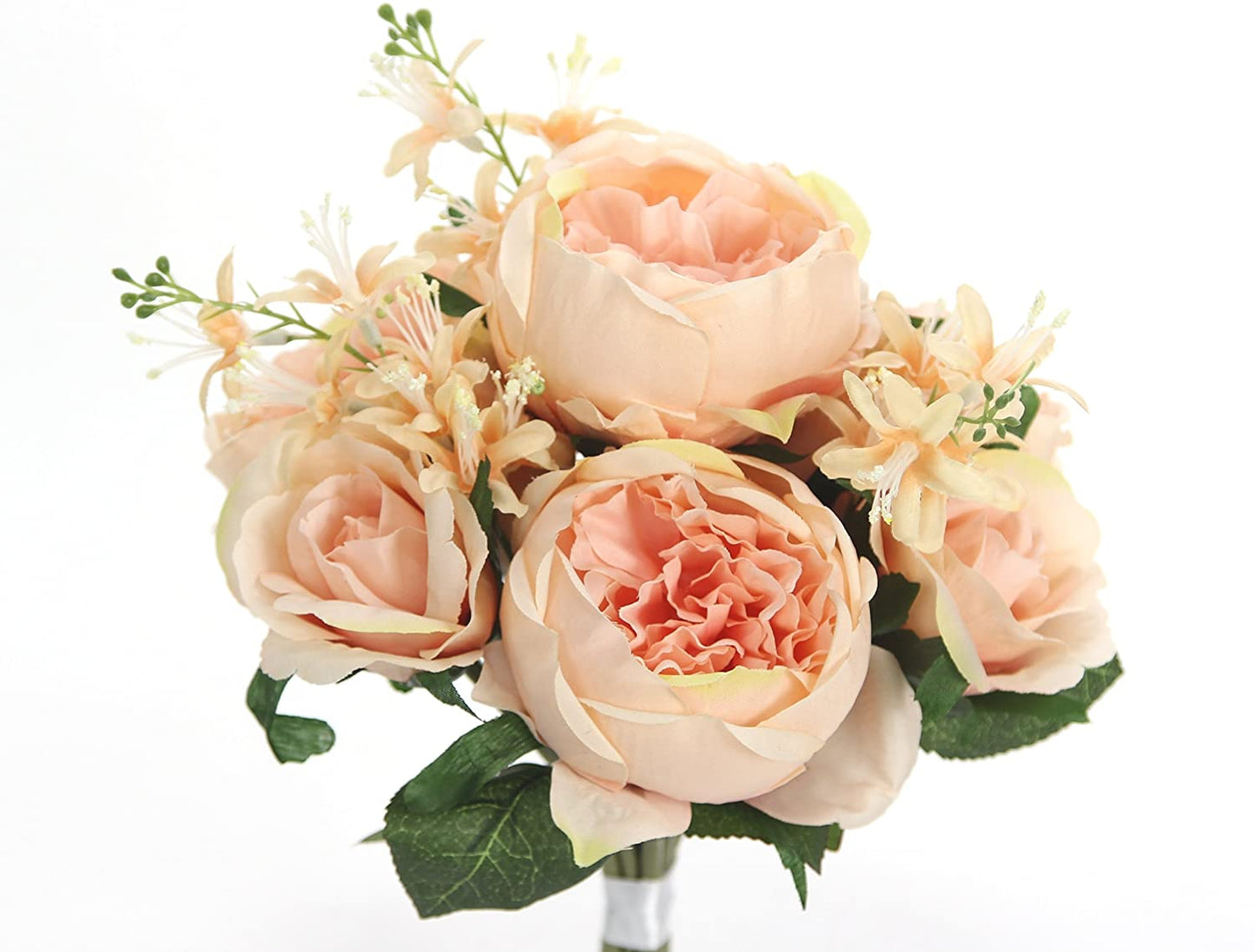 9 Stem Artficial Flowers English Rose Rose Bud Spring Wedding Bouquet