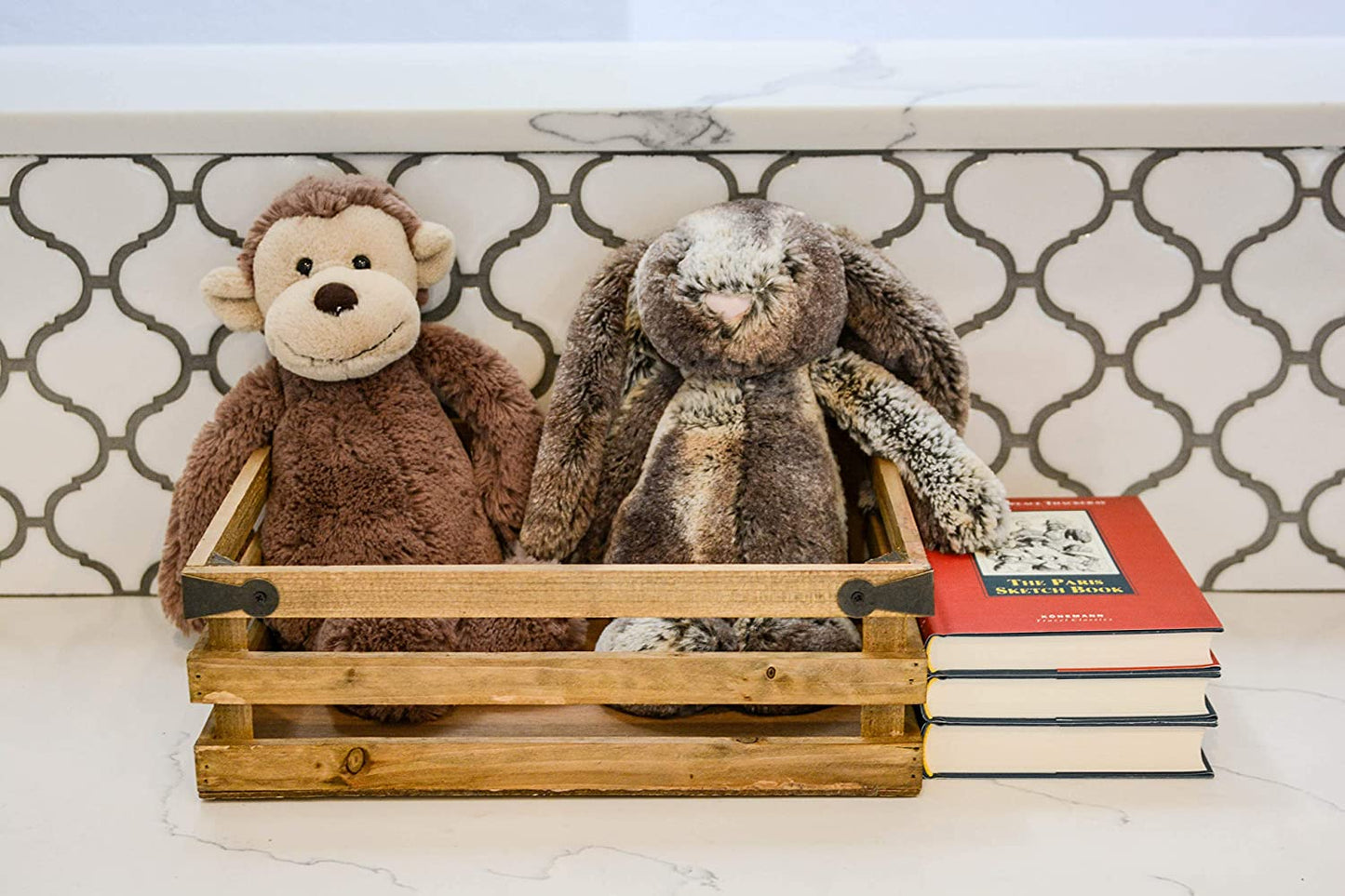 1pc Rustic Decorative Wooden Crate Tray Coffee Table