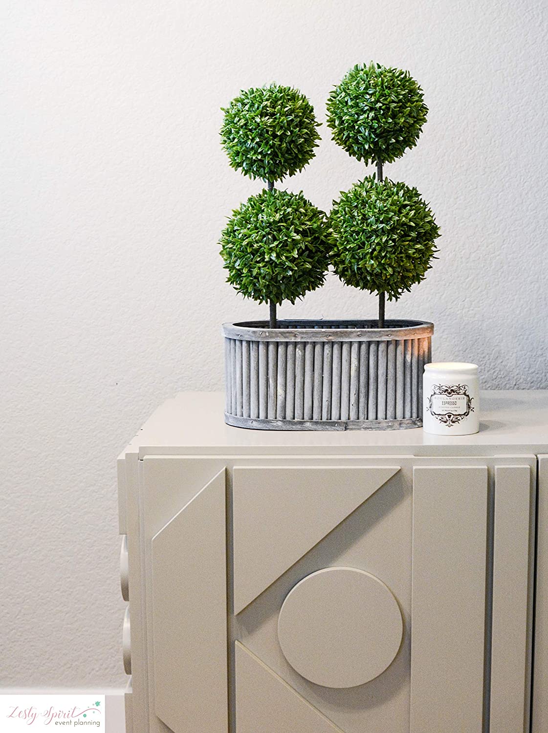 Oval Wood with Double Glass Vase Wooden PlanterWooden Flower For Indoor Plants Washed Grey