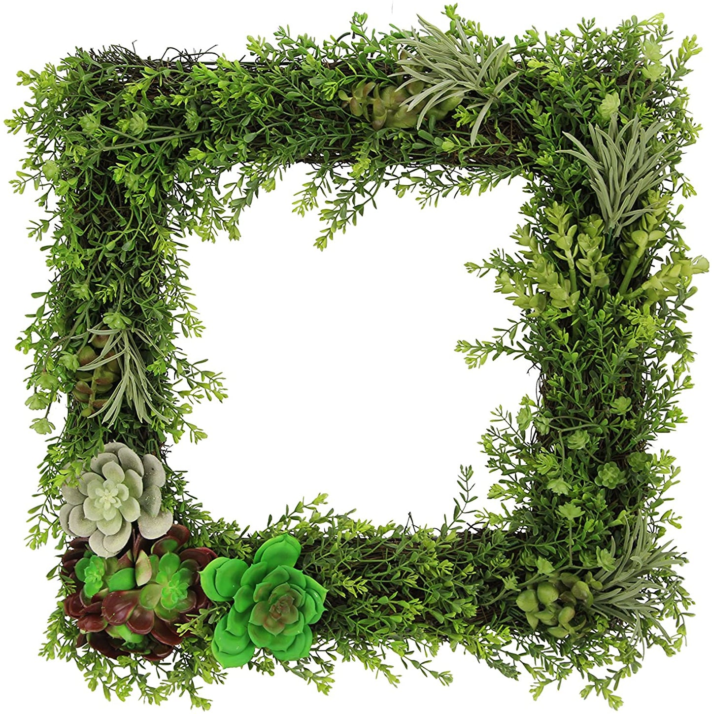 GG7654-GREEN Artificial Succulents Plants Wall Square Green