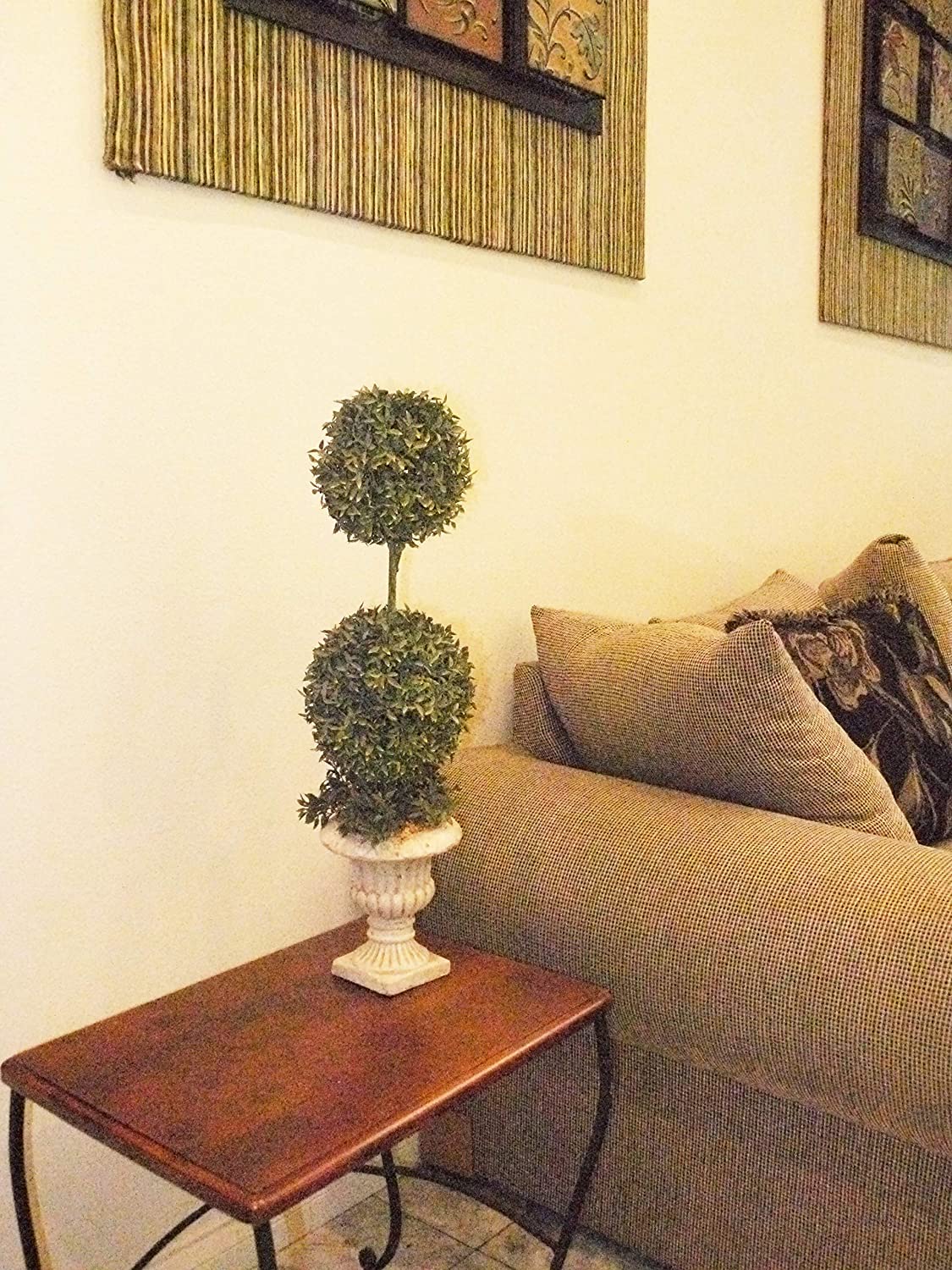 Artificial Boxwood Topiary in Pot, ABN4X002-FROSGRN