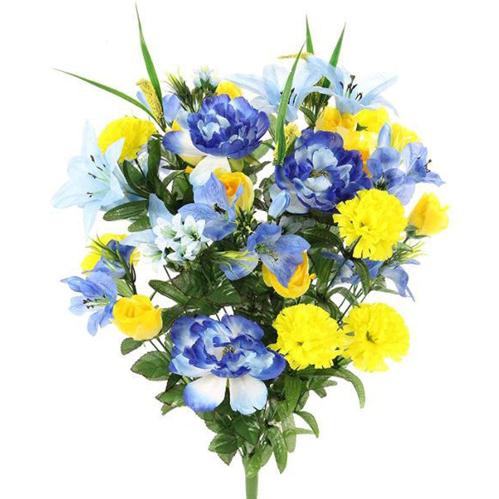 40 Stem Artificial Flowers Roses Lily Peony Mixed Bush Spring Faux Flower