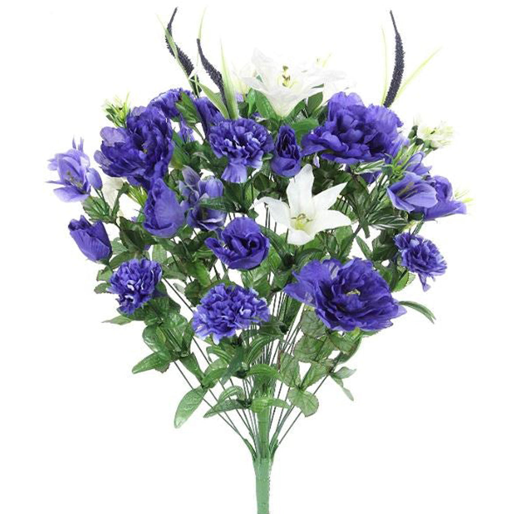 40 Stem Artificial Flowers Roses Lily Peony Mixed Bush Spring Faux Flower