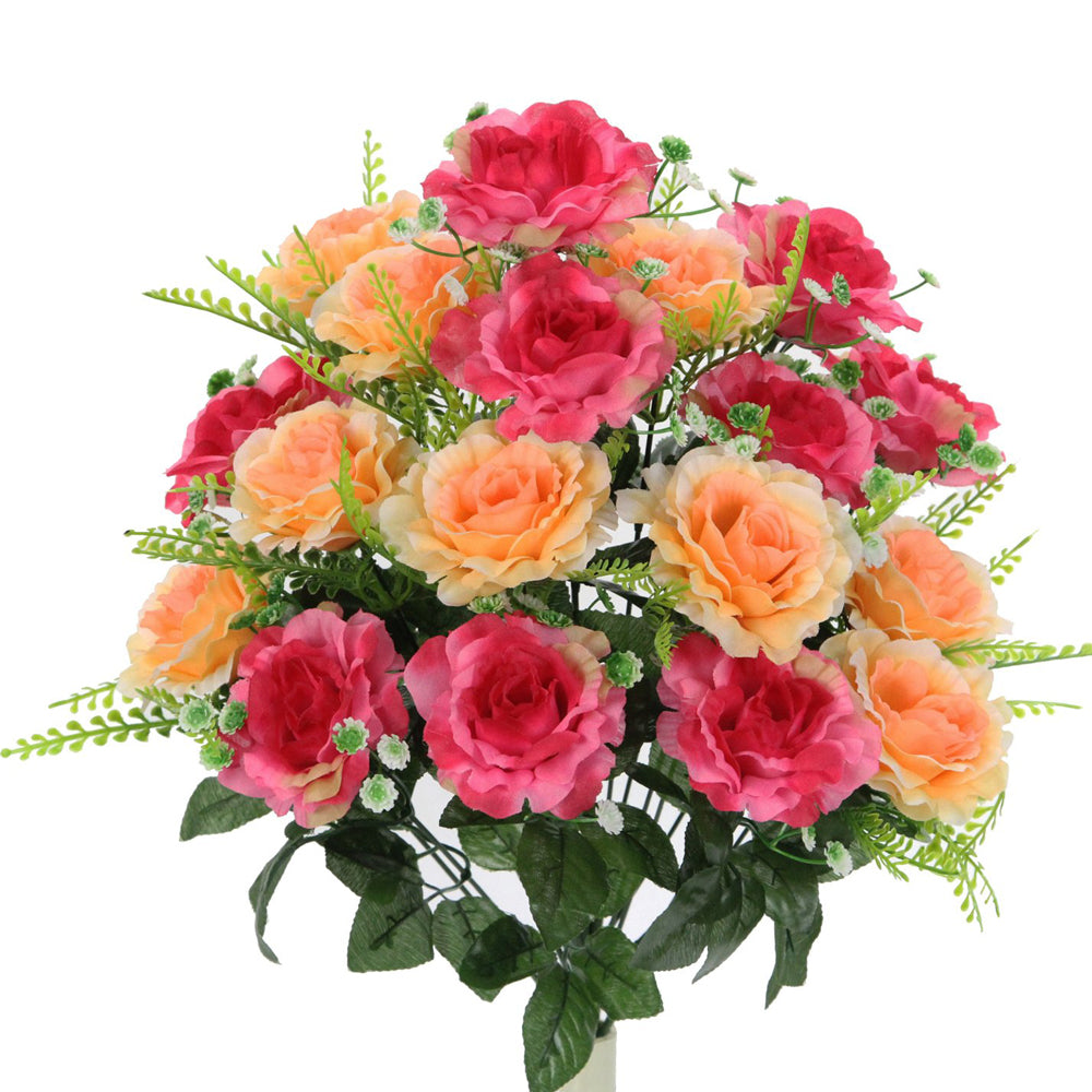18 Stem Artificial flowers Roses Bush Spring