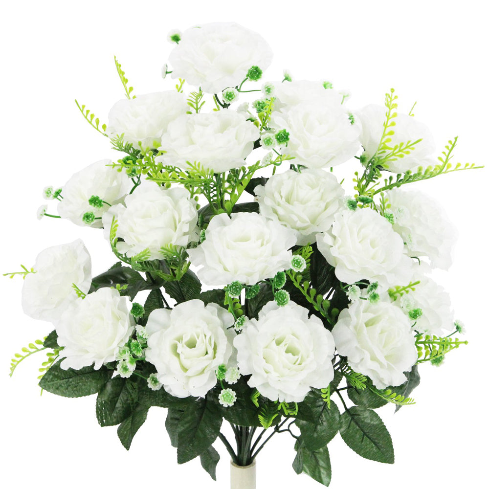 18 Stem Artificial flowers Roses Bush Spring