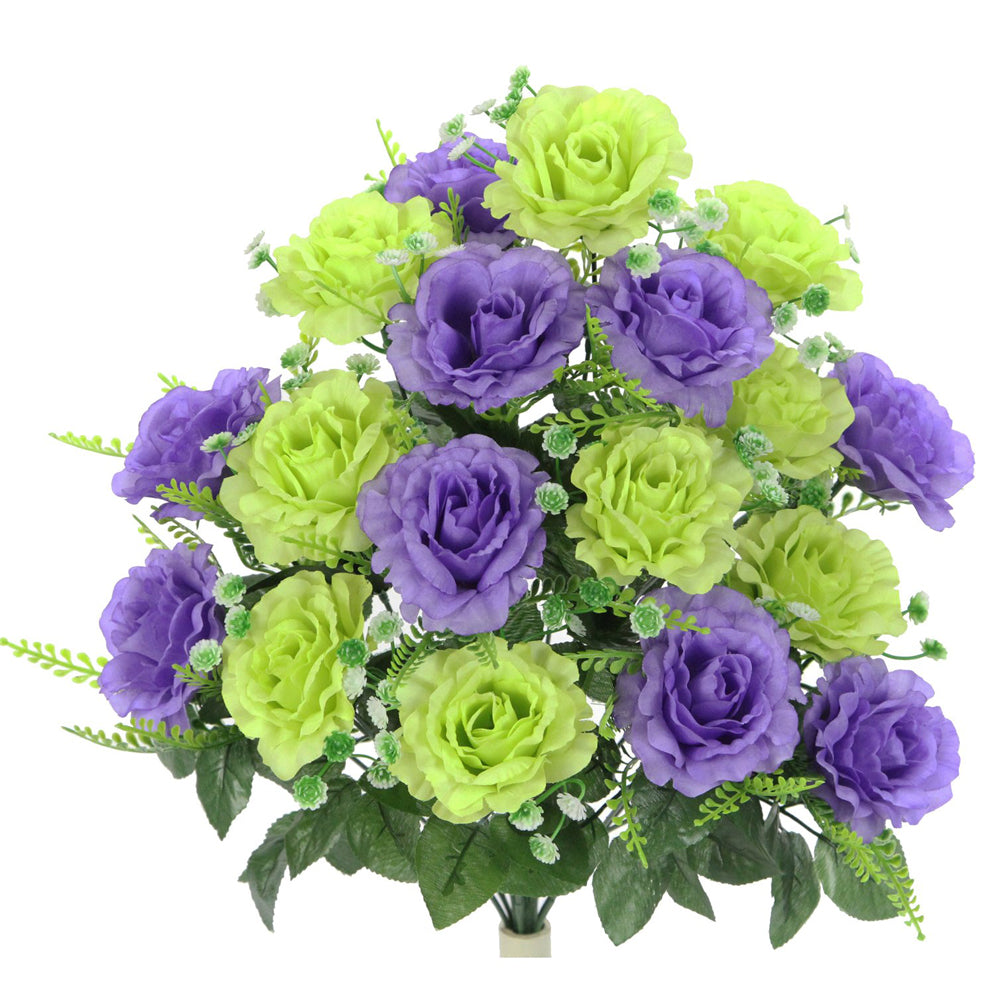 18 Stem Artificial flowers Roses Bush Spring