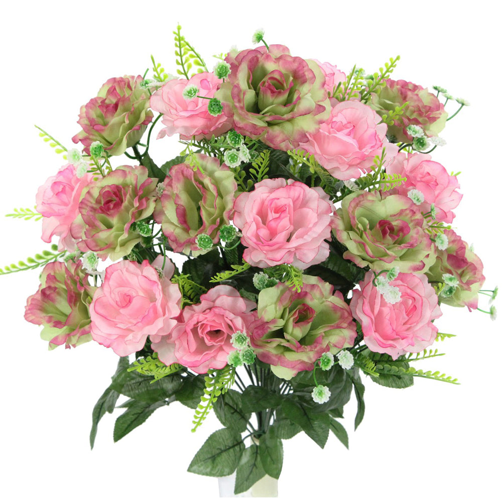 18 Stem Artificial flowers Roses Bush Spring