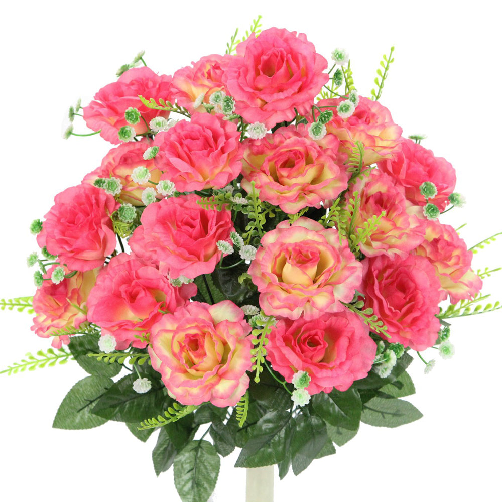 18 Stem Artificial flowers Roses Bush Spring