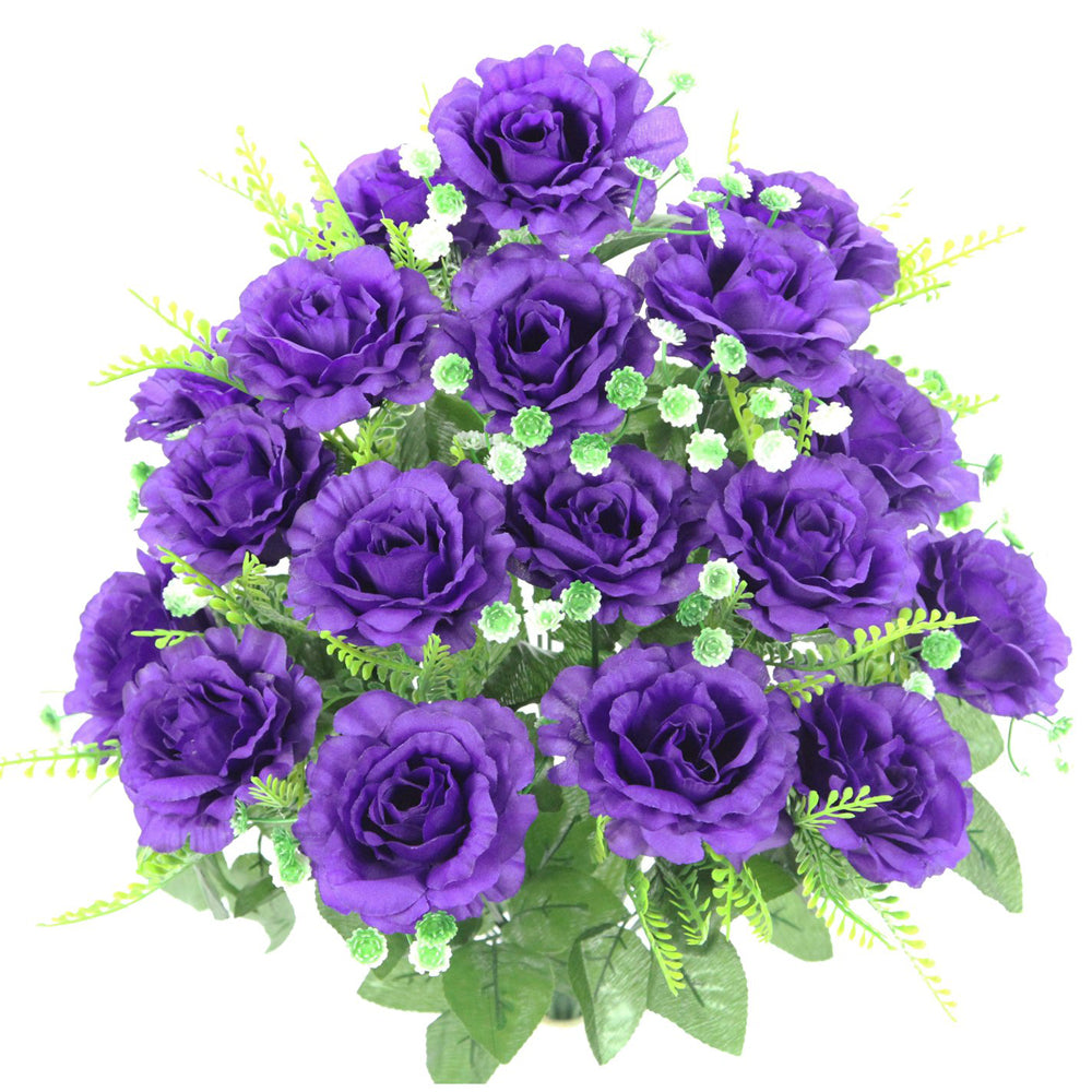 18 Stem Artificial flowers Roses Bush Spring