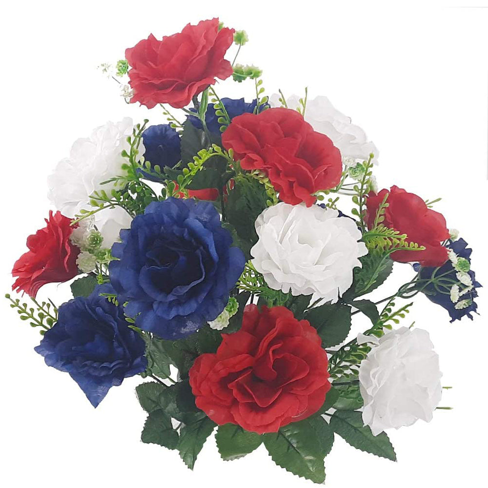18 Stem Artificial flowers Roses Bush Spring