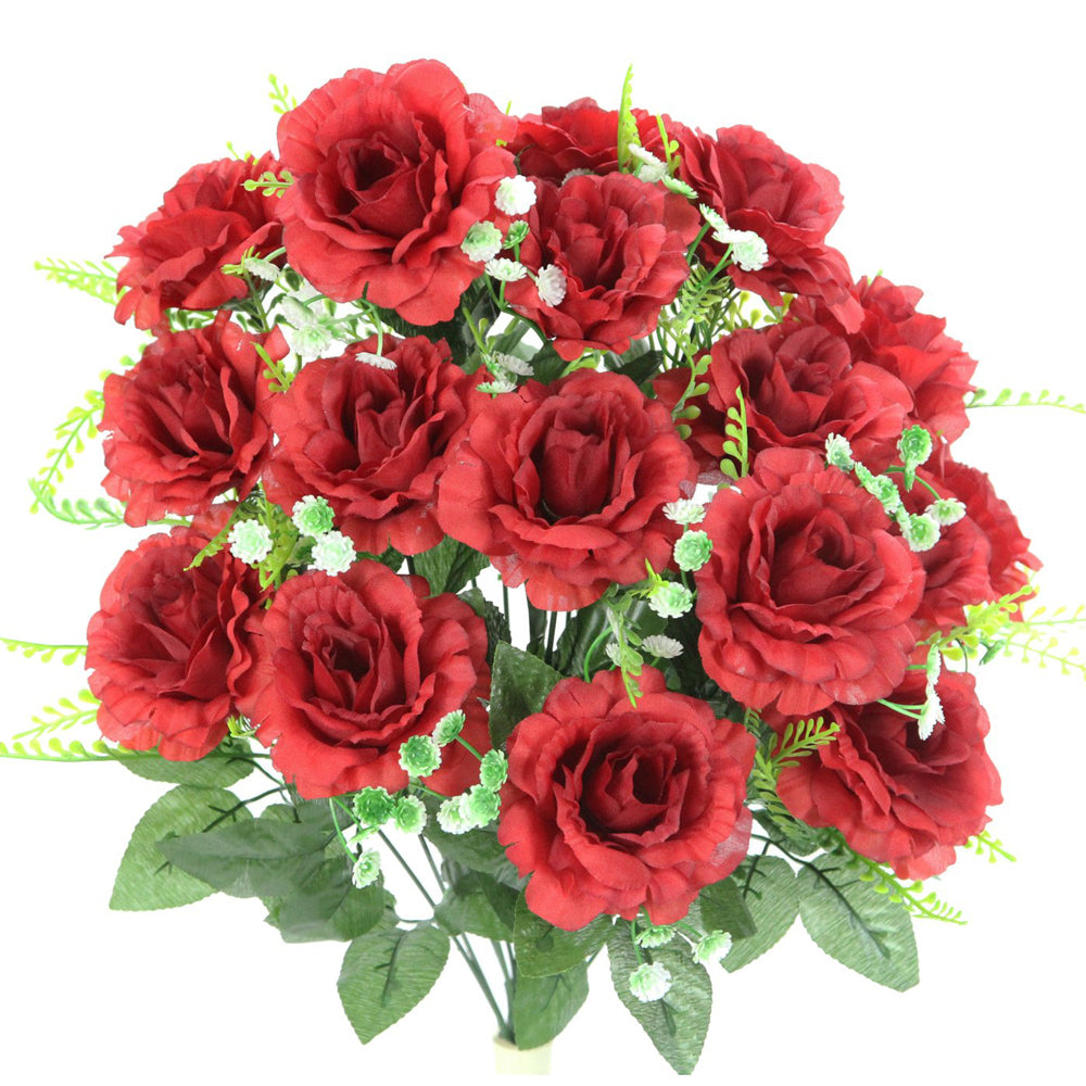18 Stem Artificial flowers Roses Bush Spring