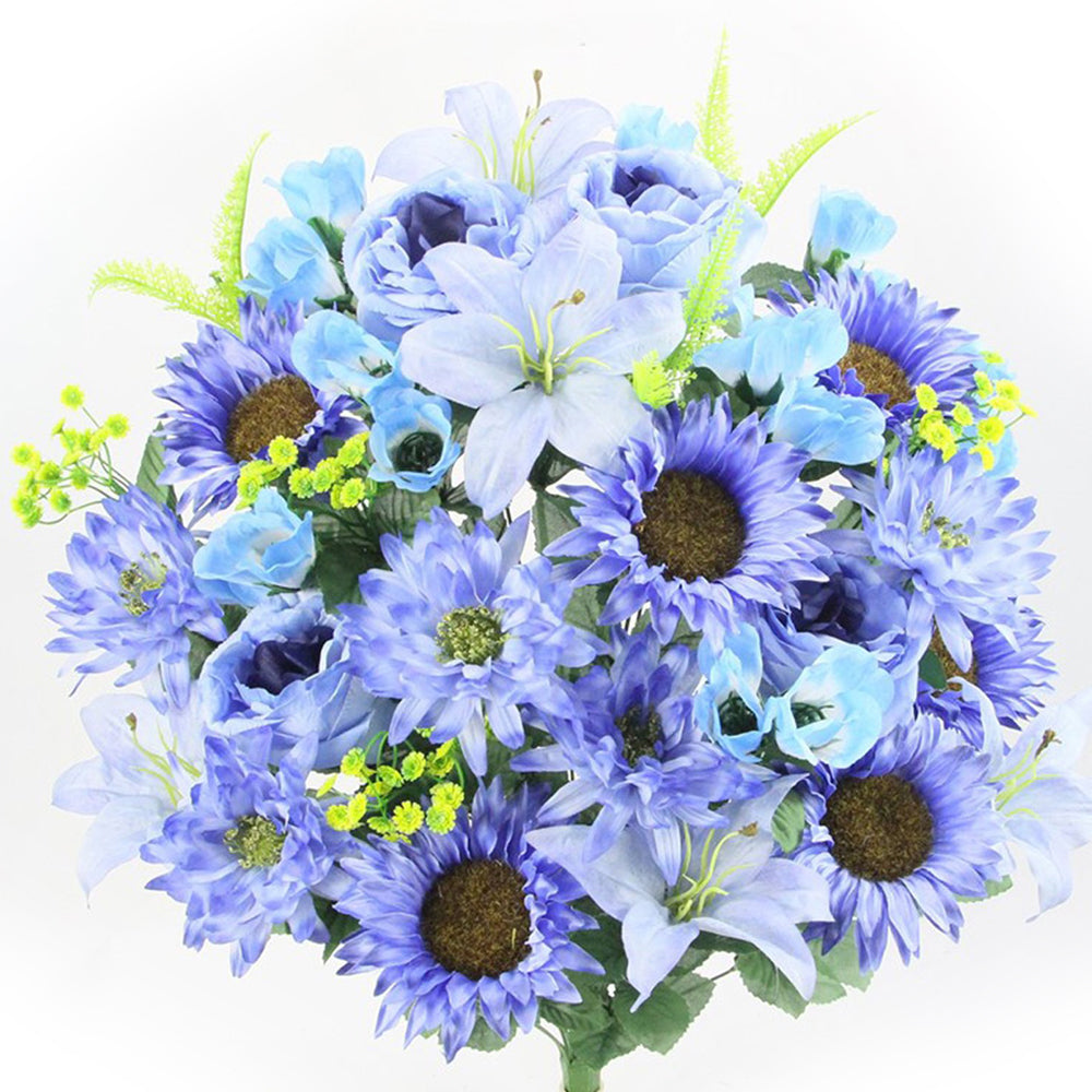 36 Stem Artificial Flowers Dahlia Sunflower Bush Spring