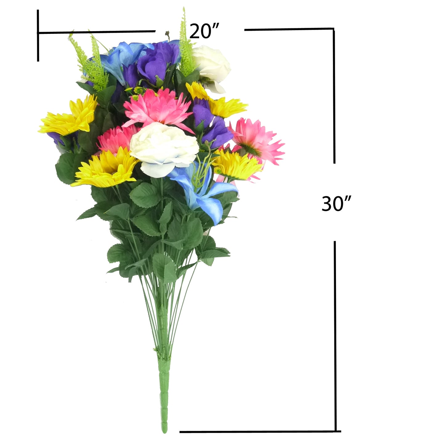 36 Stem Artificial Flowers Dahlia Sunflower Bush Spring