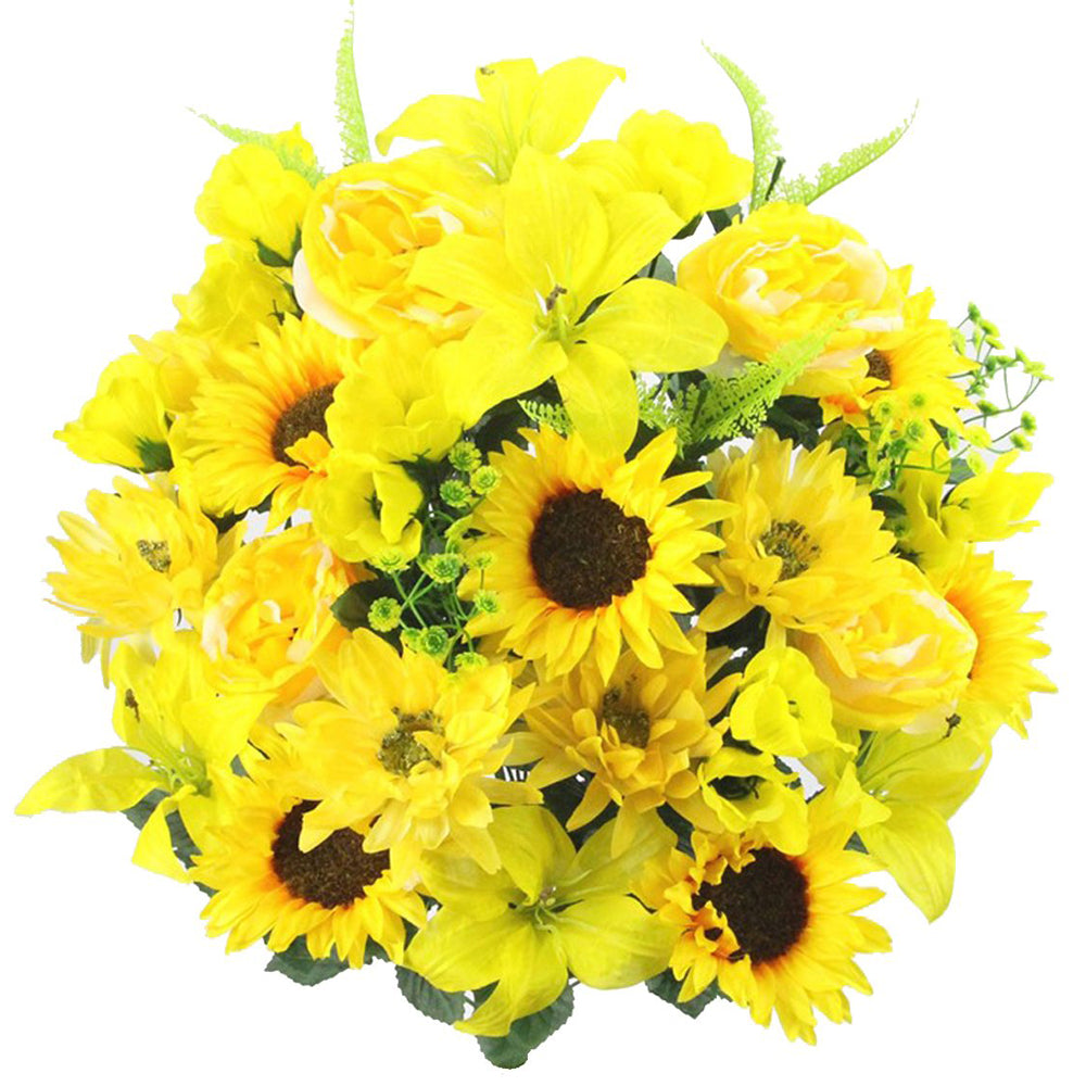 36 Stem Artificial Flowers Dahlia Sunflower Bush Spring