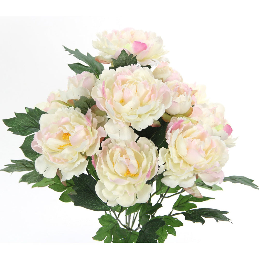 11 Stem Artificial Flowers Peony Bush Spring Faux Flower
