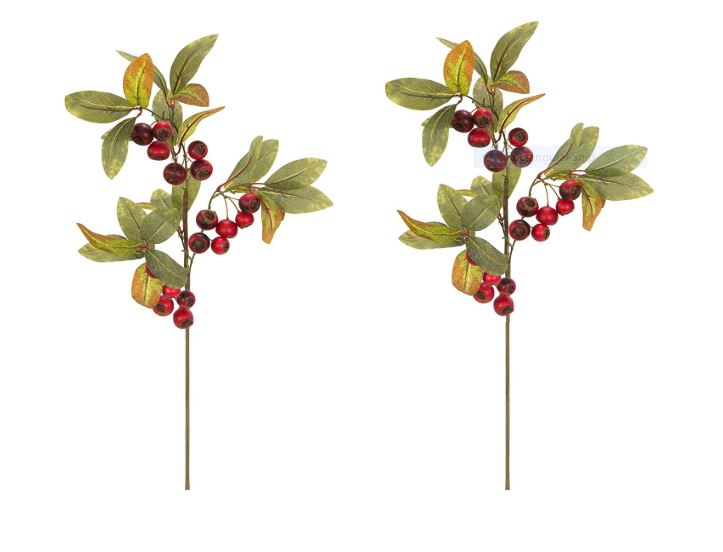 Artificial Autumn Flowers 29 Inch Faux Spray Loquat Fake Fruit Plant Fall Décor