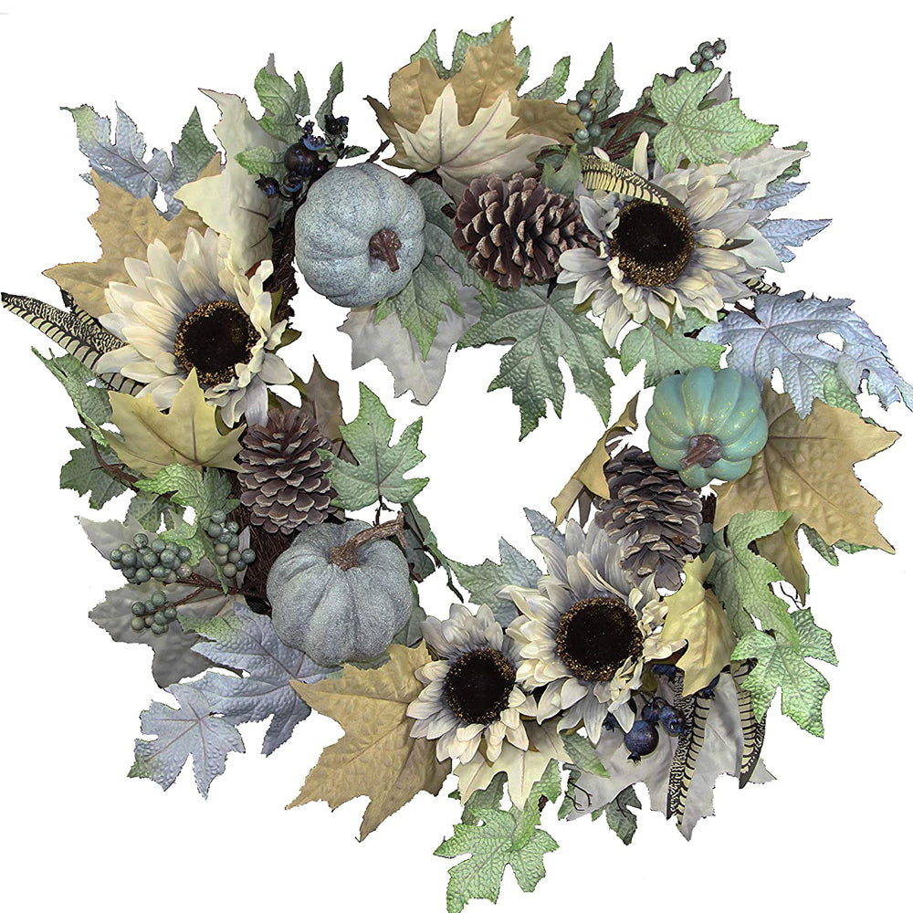 24 Inch Artificial Pumpkin Sunflower Fall Wall Door Farmhouse Décor