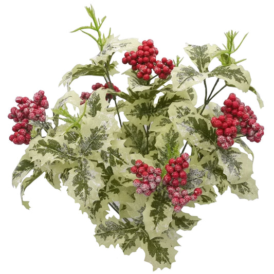 Artificial Mixed Bush for Variegate Winter Seasonal and Holiday Decoration Floral