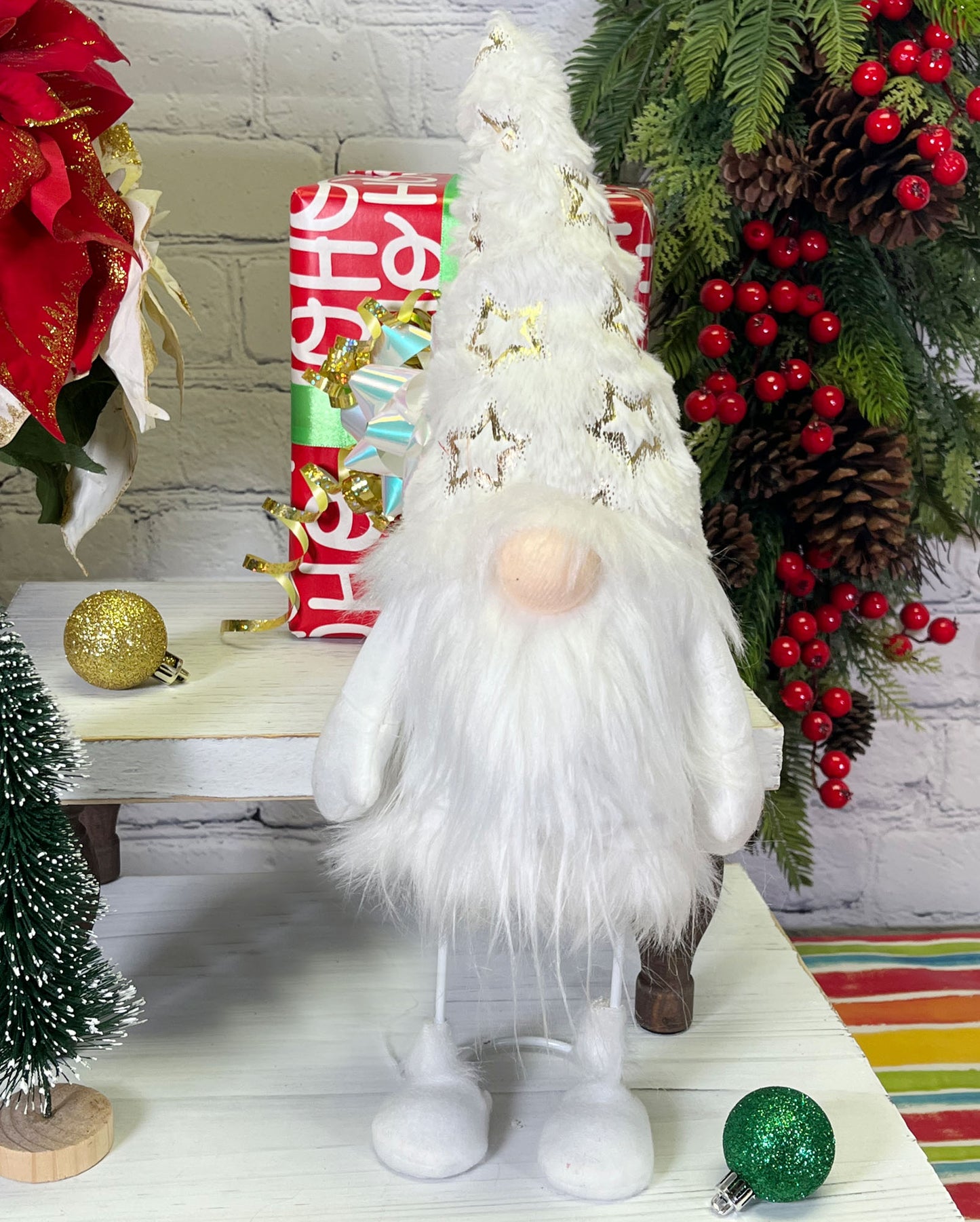 15"H Christmas Gnomes Plush Christmas Décor