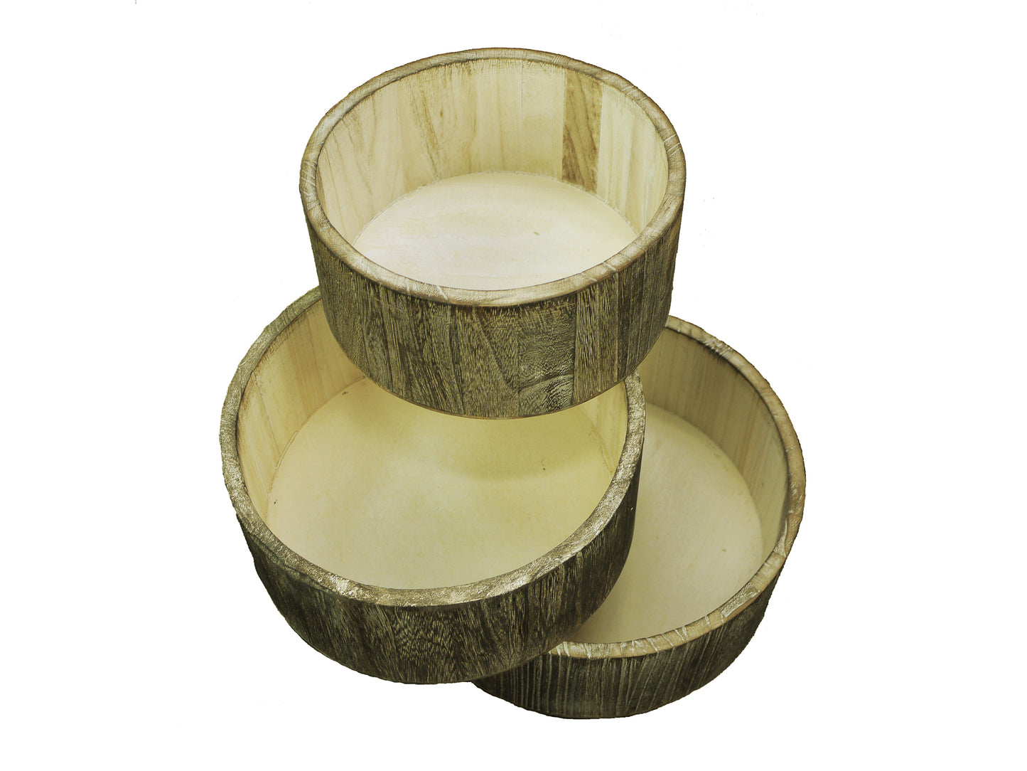 Set of 3 Decorative Wooden Planter Wood Indoor Garden for Plants
