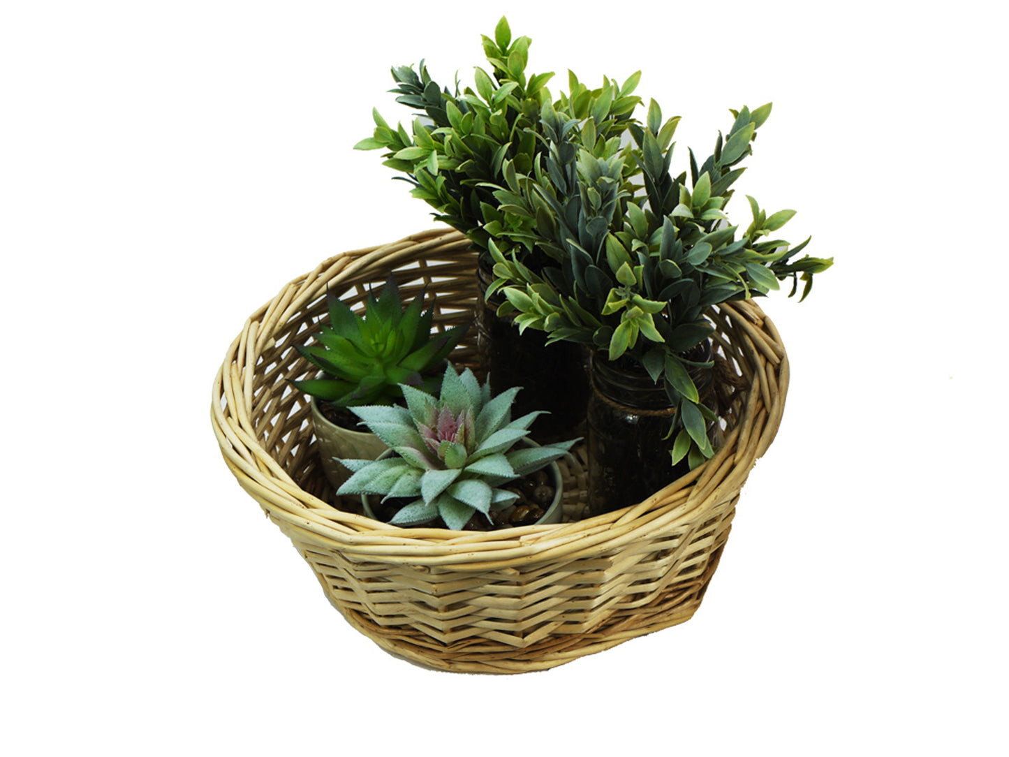 ABN5E104-NTRL Honey Round Wicker Basket