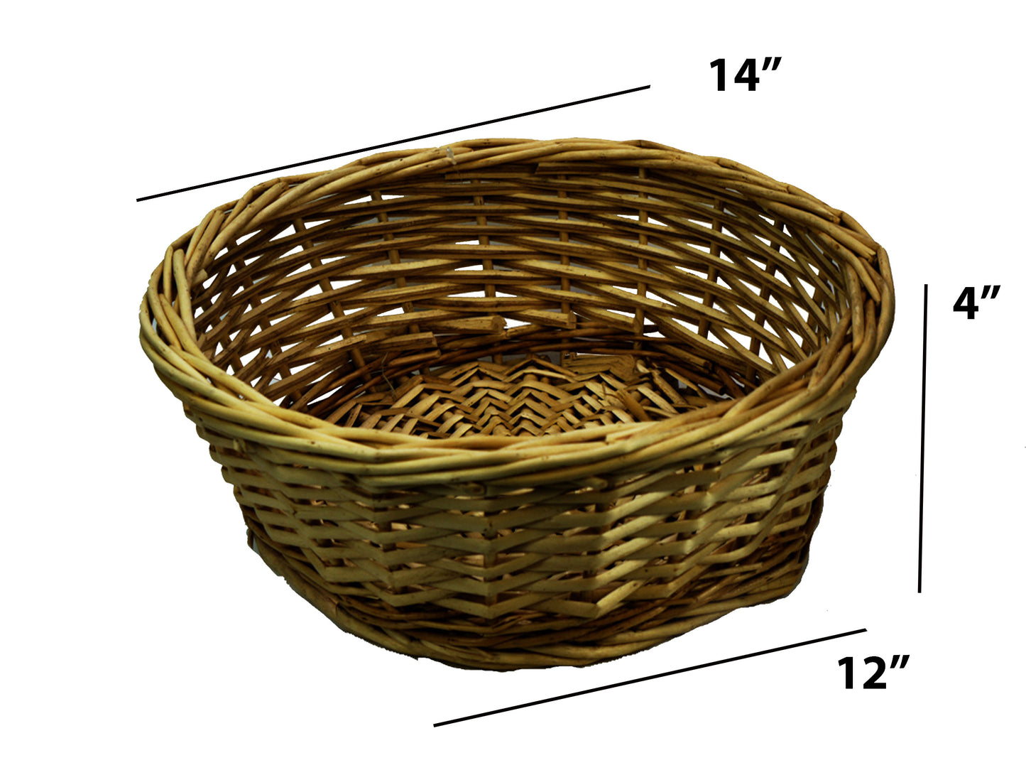 ABN5E104-NTRL Honey Round Wicker Basket