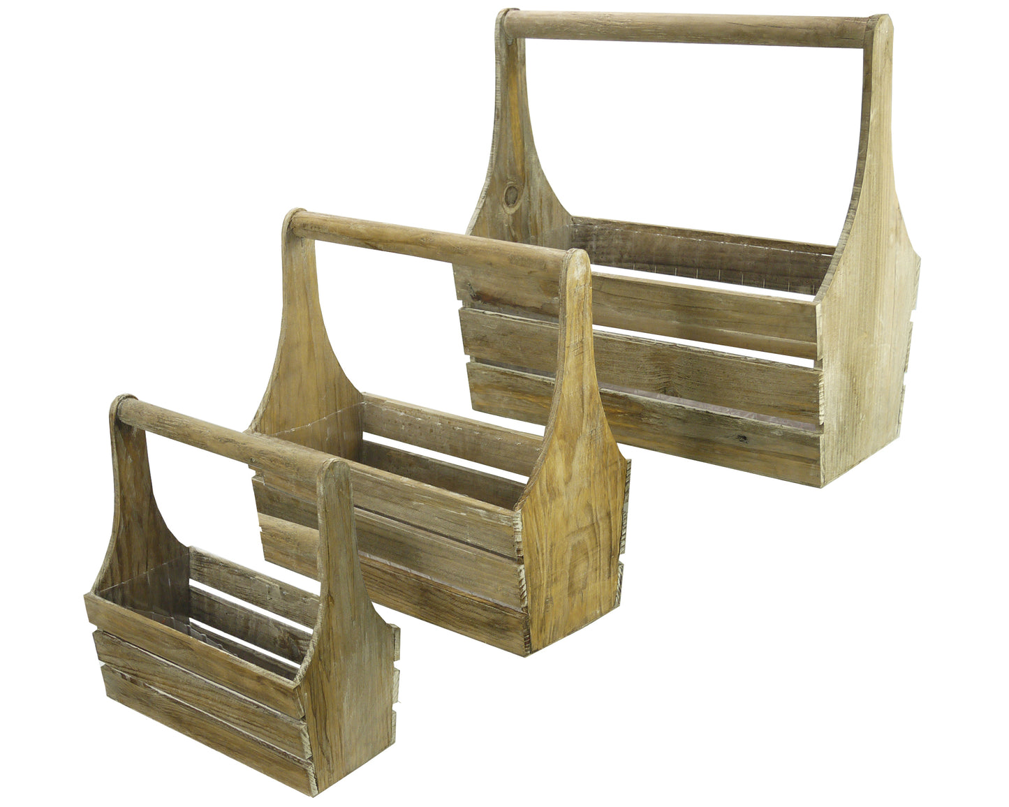 Set of 3 Caddy Holder-Handcrafted Decorative Wooden Bottle Carrier
