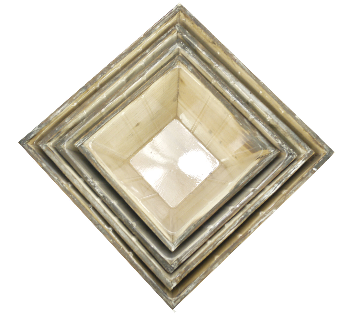Set of 4 Square Decorative Wooden Planter Wood Indoor Garden for Plants