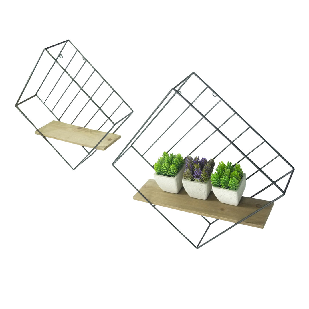 ABN5E157-NTRL Modern White Oak Wood ShelvesSet of 2