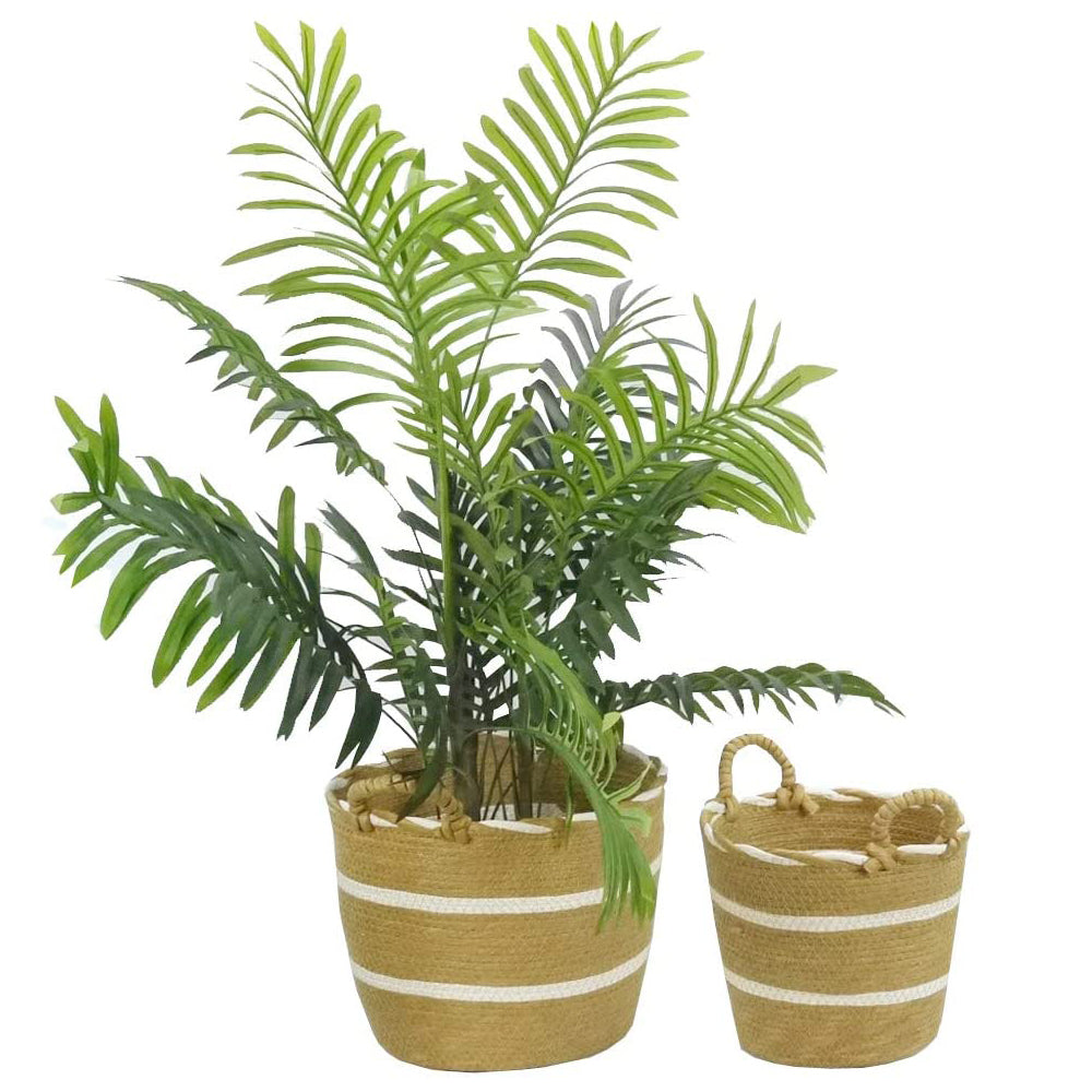 Set of 3 Nesting Basket Planters for Indoor Outdoor Plant