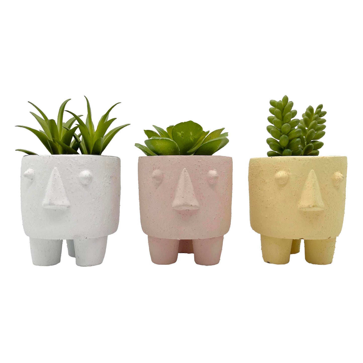 3.25" Cute Ceramic Face Planter Pot