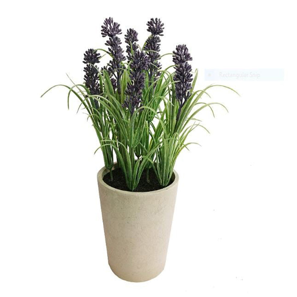 ABN5P018-NTRL Faux Tabletop Lavender Floral Arrangement in Pot