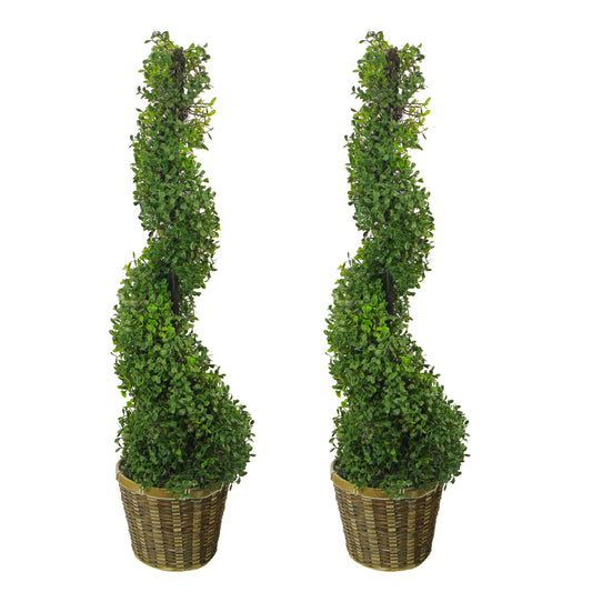 Artificial Spiral Boxwood Leave Topiary Plant Tree,  ABNT002B-NTRL