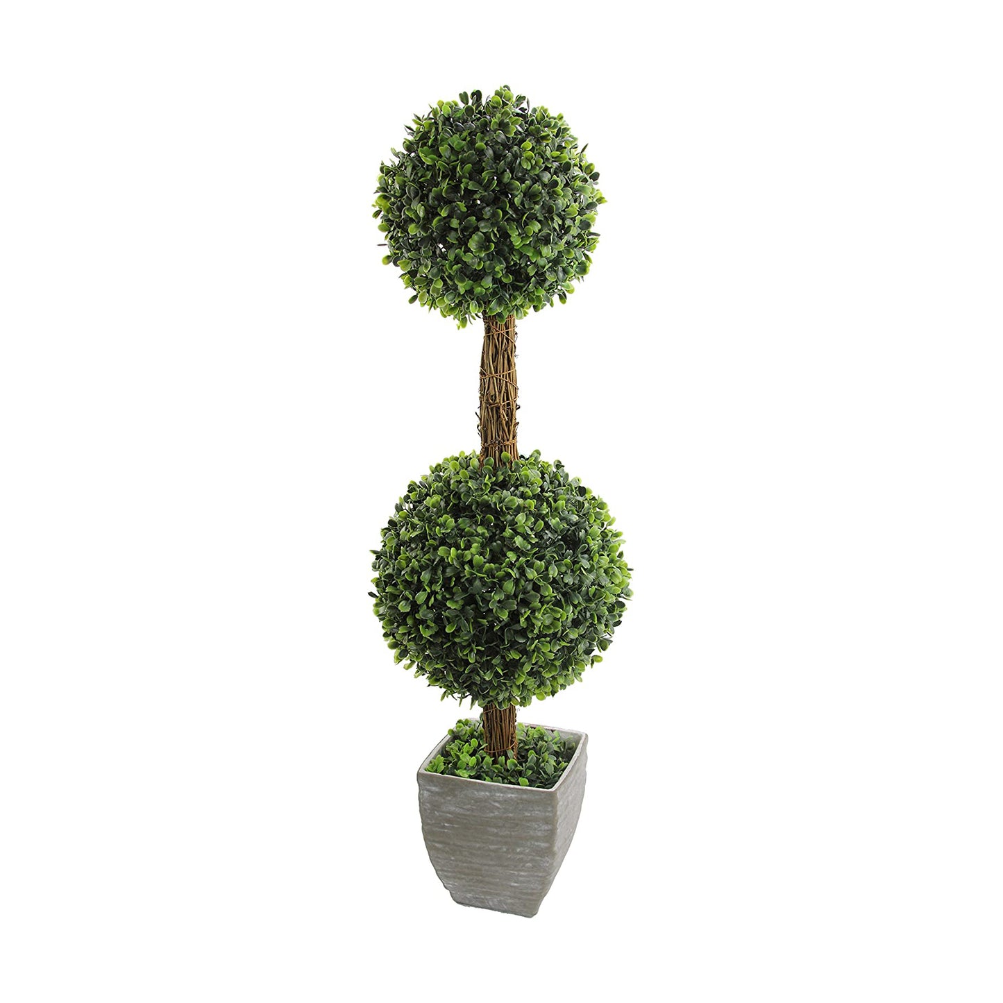 GG7659-GREEN Desktop Double Ball- Shaped Boxwood Topiary in Pot