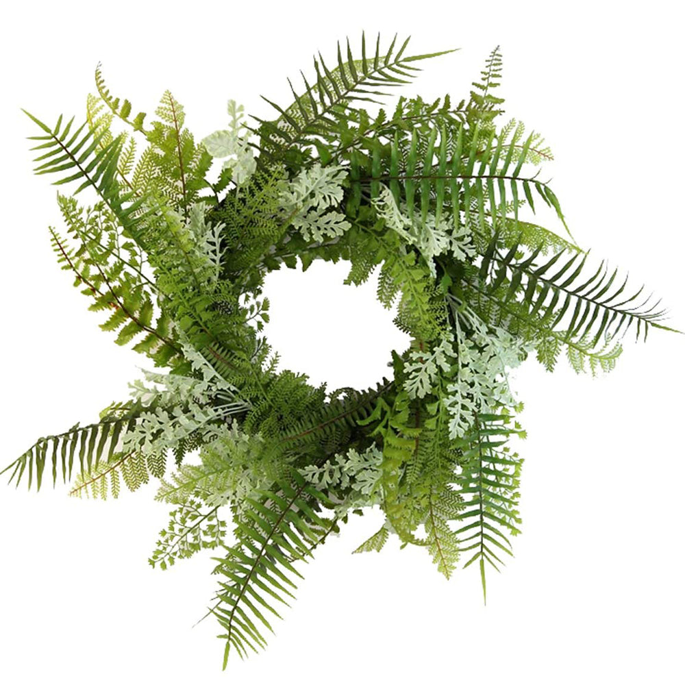 GG7660-GREEN Artificial Fern Wall Hanging Front Door Green