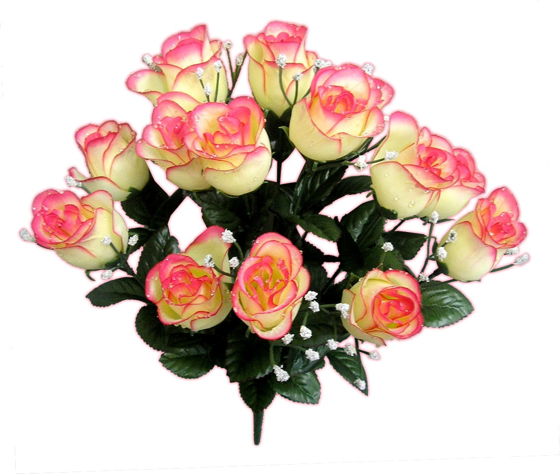 14 Stems Artificial Flower Rosebuds Patriotic Spring