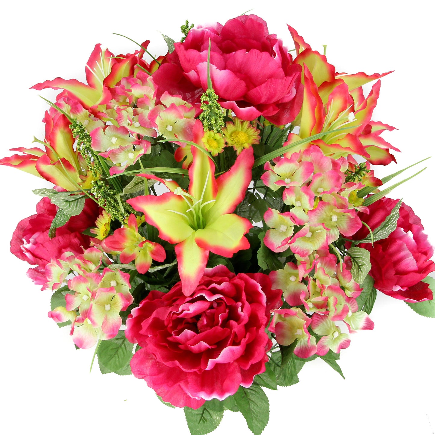 24 Stems Spring Bush Artificial Hydrangea Flowers Tiger Lily Peony Bush Foliage